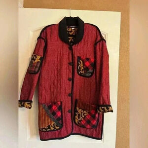 Vintage CANVASBACKS LUTTON & HORSFIELD Red Black Buffalo Plaid Jacket Medium